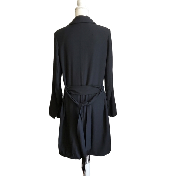 Annette Gortz Modern Hidden Butyon Belted Long Coat Jacket - Picture 6 of 8